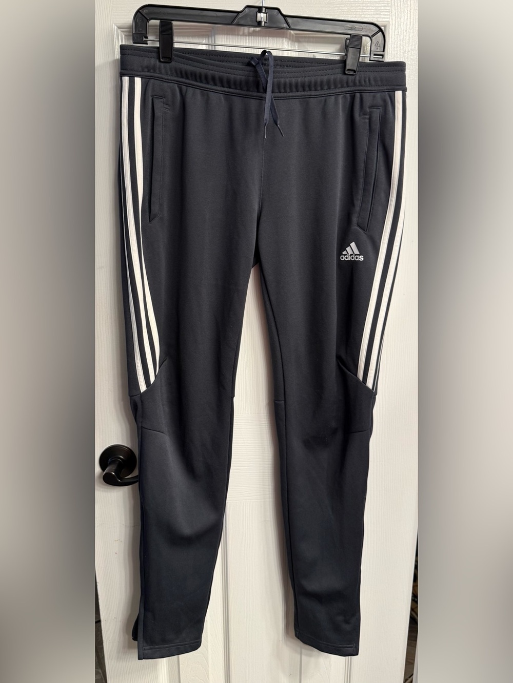 adidas Black Sweatpants with White Three-Stripes